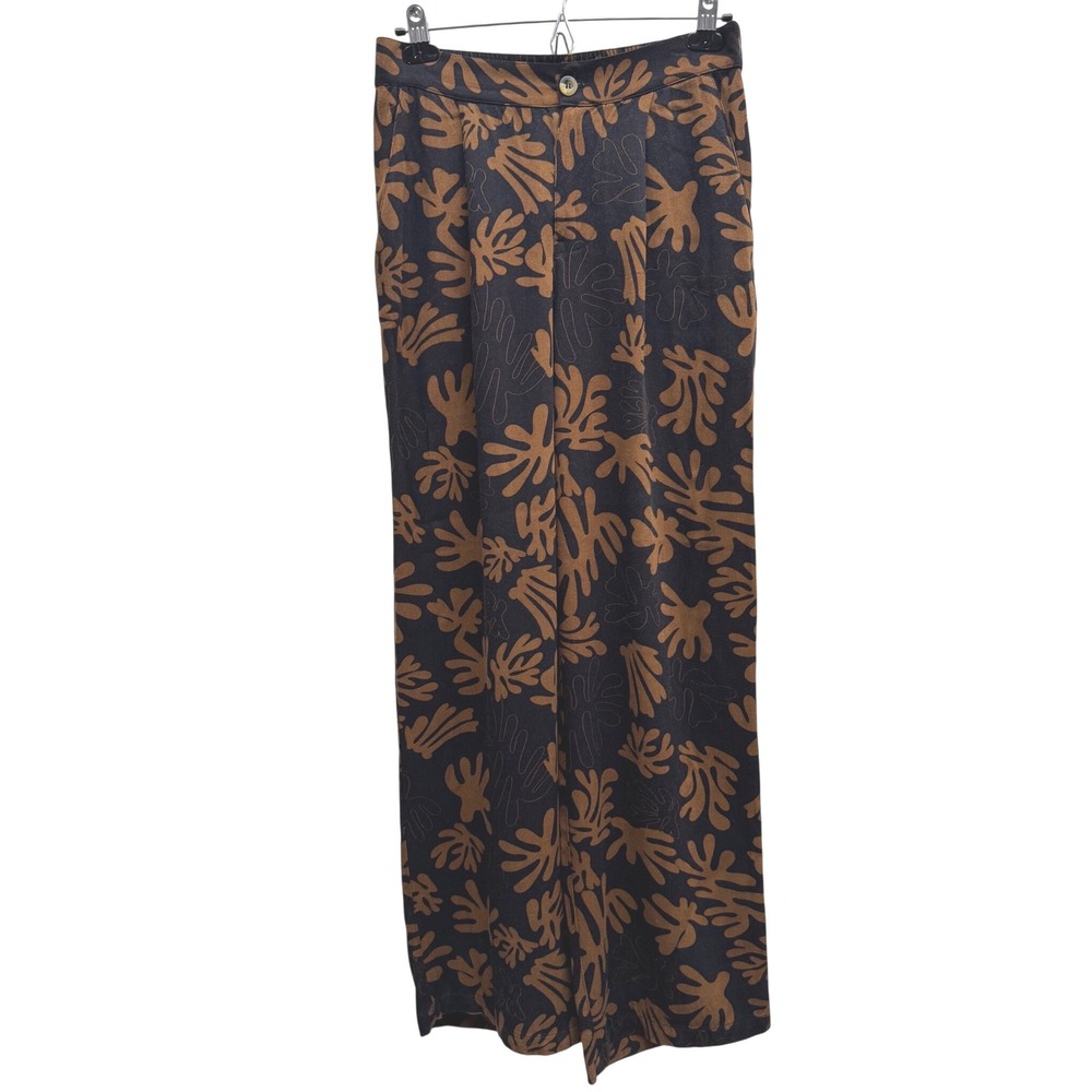 Truth by Republic Wide Leg Abstract Print Pants Brown Black Size Small High Rise - Picture 3 of 7